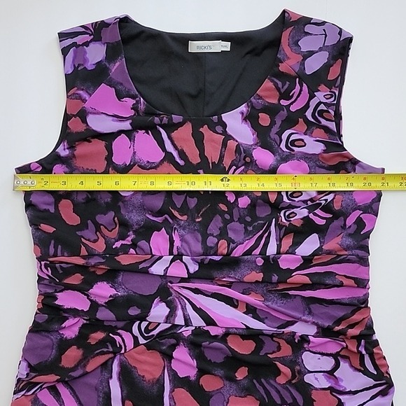 Ricki's Sleeveless Tiered Sheath Sleeveless Dress Purple Black Lined Stretch XL - Picture 11 of 15
